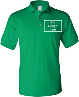 Add Your Own Text Design Custom Personalized Digitally Printed Adult Polo Shirt