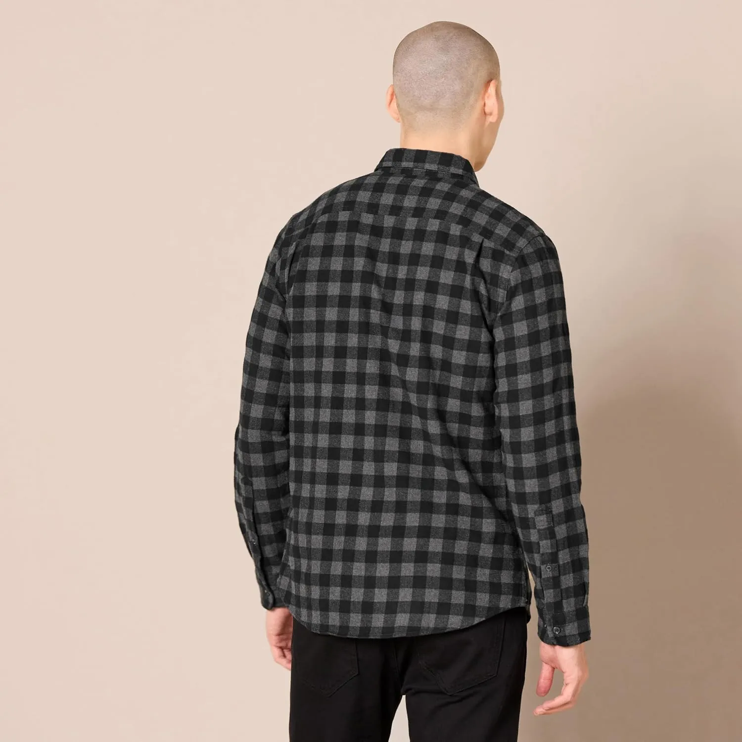Amazon Essentials Men's Flannel Shirts Long Sleeve, Slim-Fit Button Down Plaid