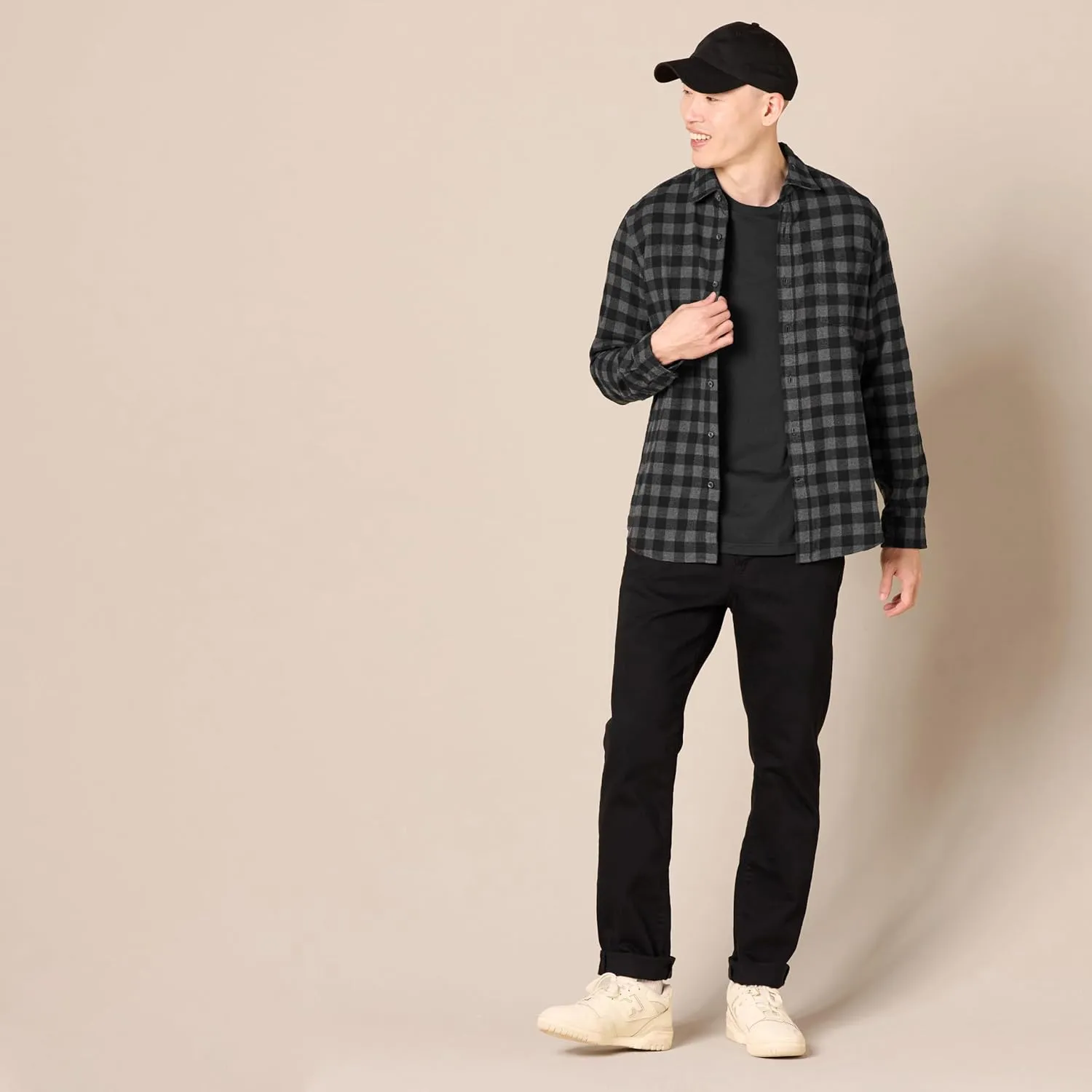 Amazon Essentials Men's Flannel Shirts Long Sleeve, Slim-Fit Button Down Plaid