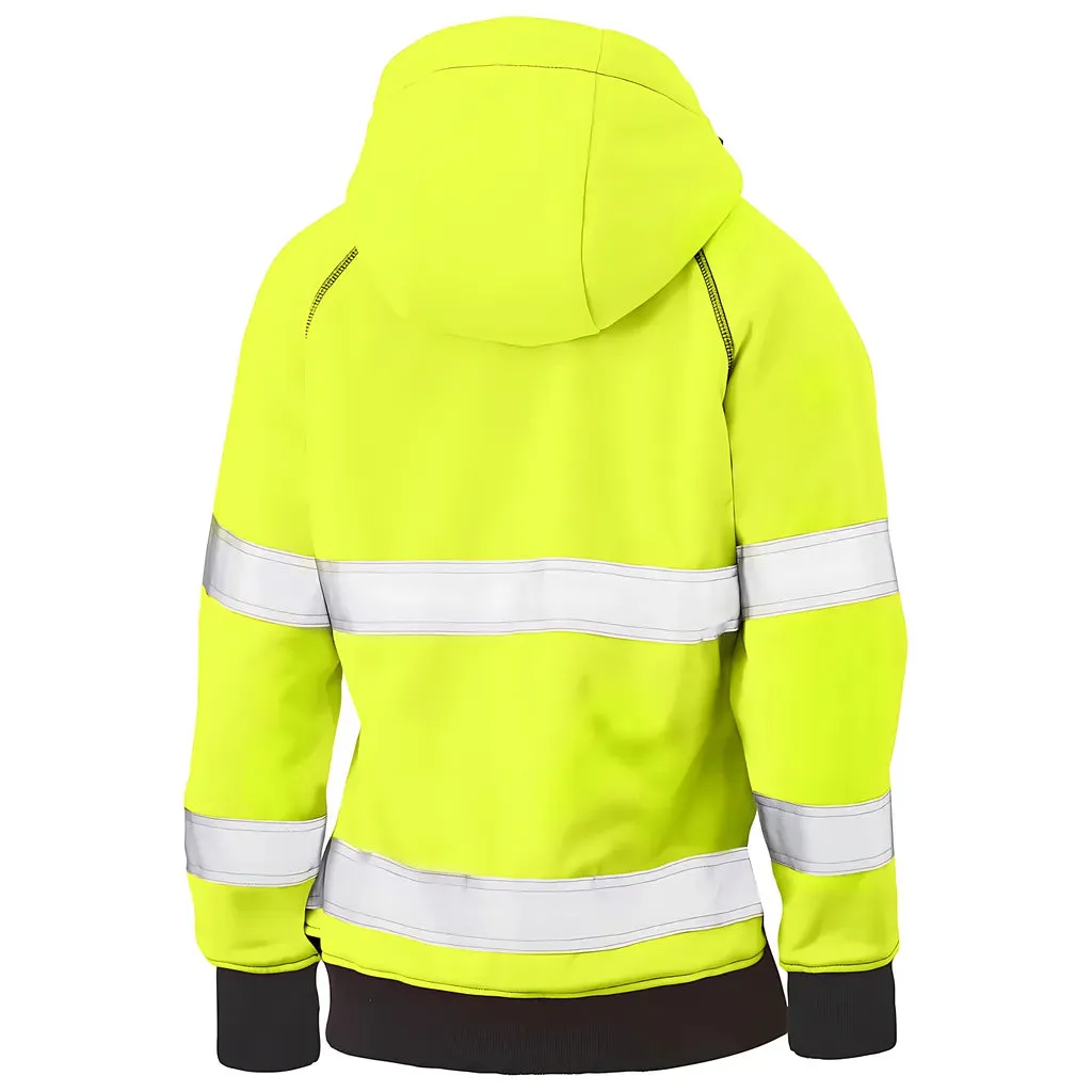 Bisley 323W6819T-YEL/3XL ANSI Type R Class 2 Women's Contoured Full Zip Hooded Sweatshirt with Sherpa Lining