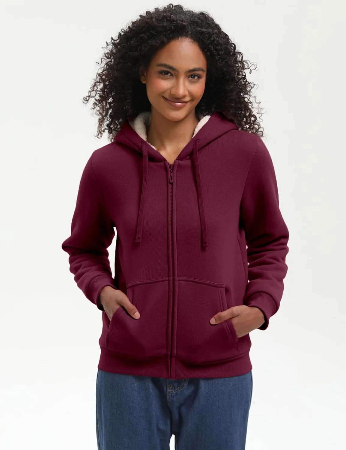 Bumeex Women' Sweatshirt,Sherpa-Lined Hoodie