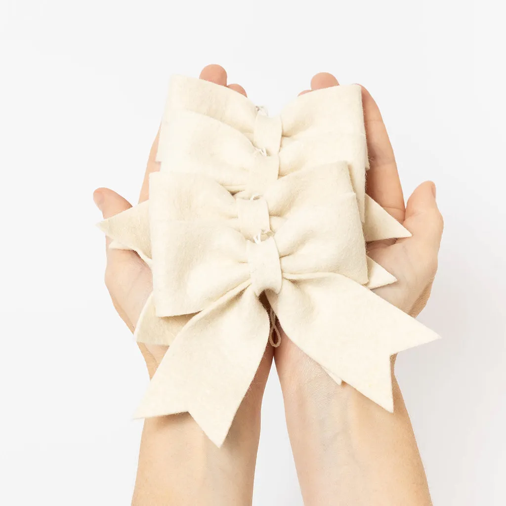 Bundle: Natural Bow Ornaments Set of 4