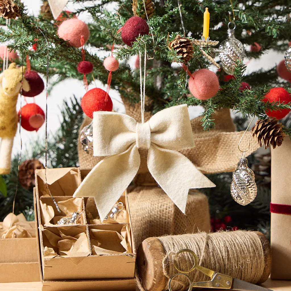 Bundle: Natural Bow Ornaments Set of 4