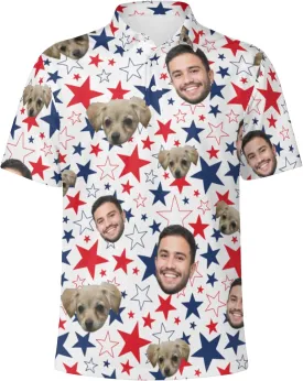 Custom Polo Shirts with Face Photo Golf Shirt Design Your Own Personalized Hawaiian Short Sleeve Performance