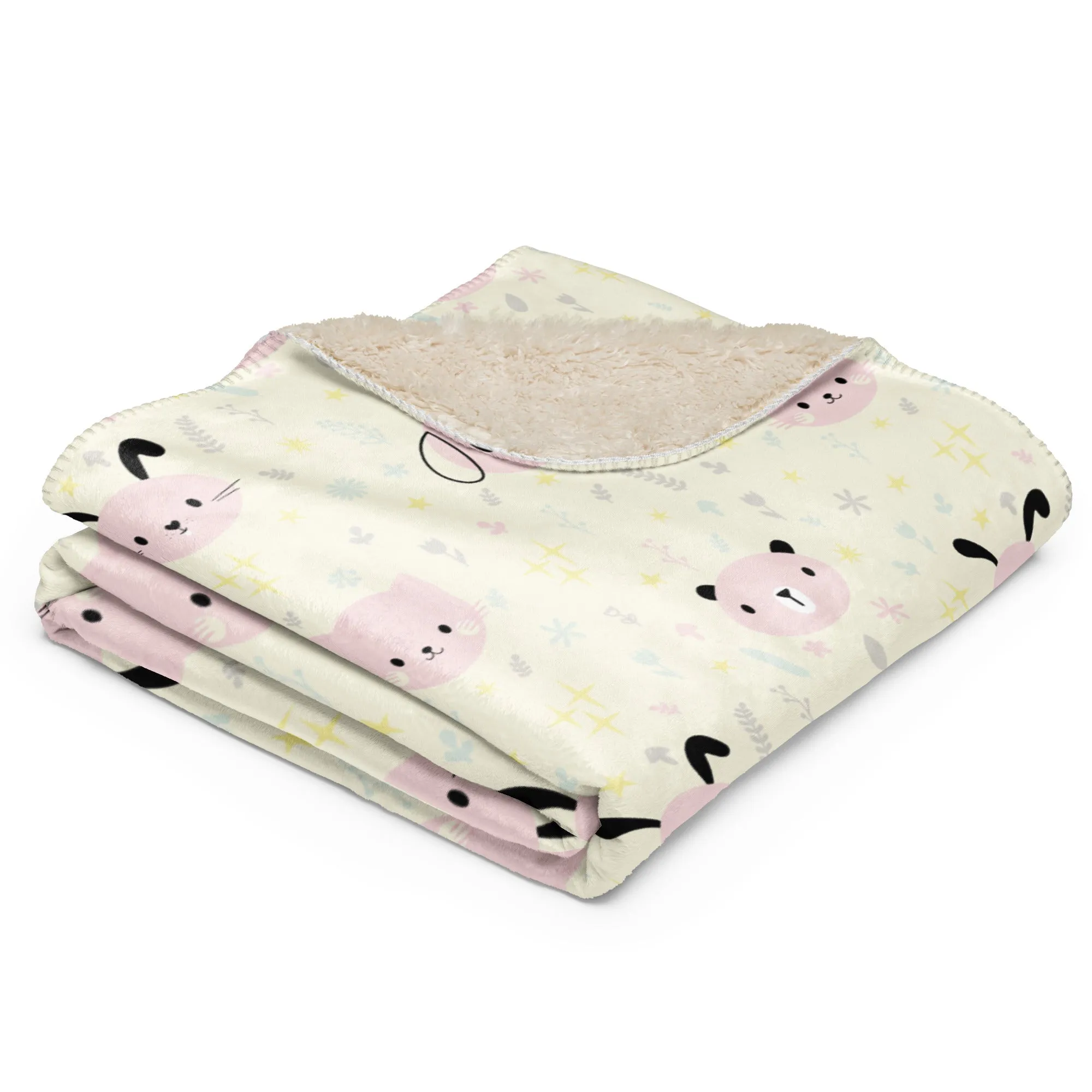 Cute Animals Sherpa blanket lioness-love