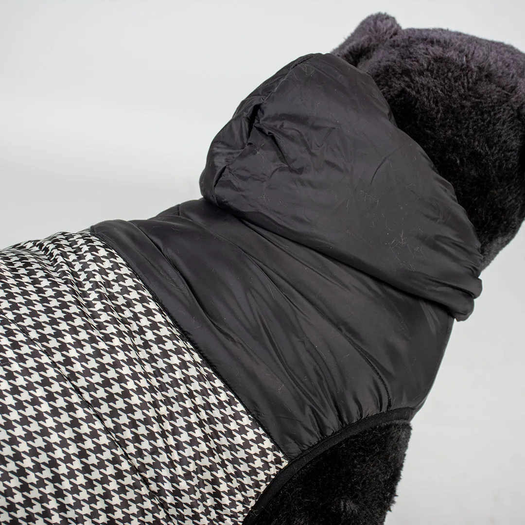 DOG JACKET PUFFER - BLACK AND WHITE