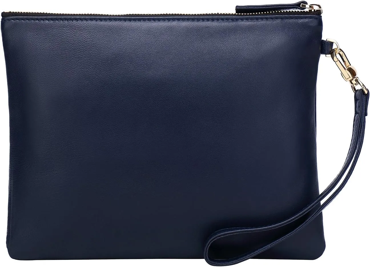 DORIS&JACKY Lambskin Leather Wristlet Clutch Purse For Women Large Soft Designer Wallet With Strap