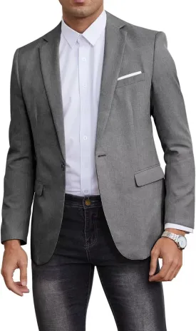 EMERAIDVLN Mens Western Blazer Slim Fit Western Suit Jacket Lightweight Casual Linen Texture One Button Sport Coat