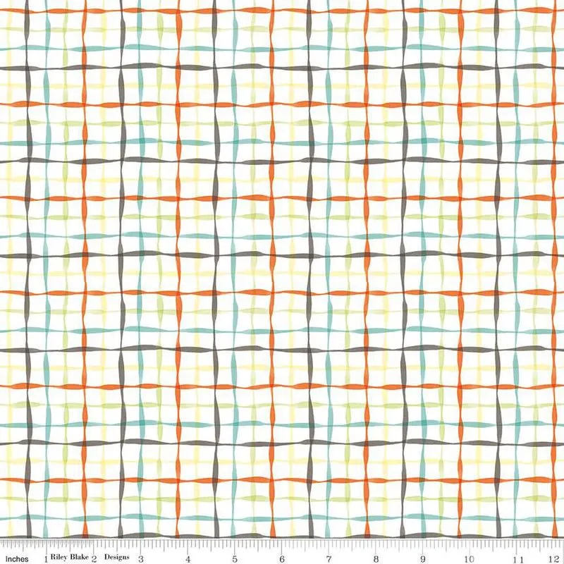 Happy At Home Plaid White Yardage by Tara Reed | Riley Blake Designs