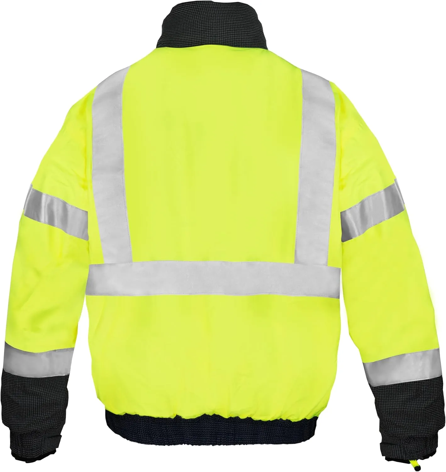 Ironwear 6405 Hi-Visibility Premium Bomber Jacket with Rollaway Hood and Reflective Fabric | ANSI Class 3