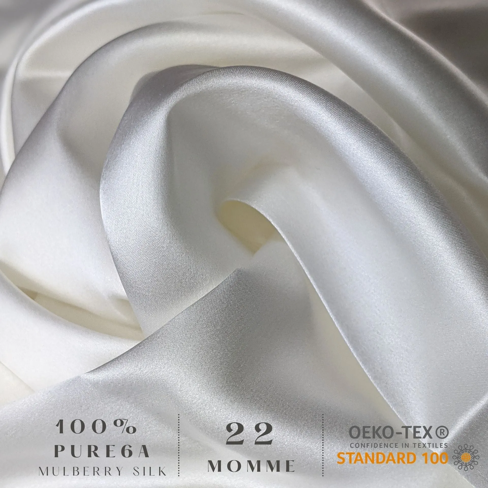 Ivory White Silk Pillowcase - King - Zip Closure