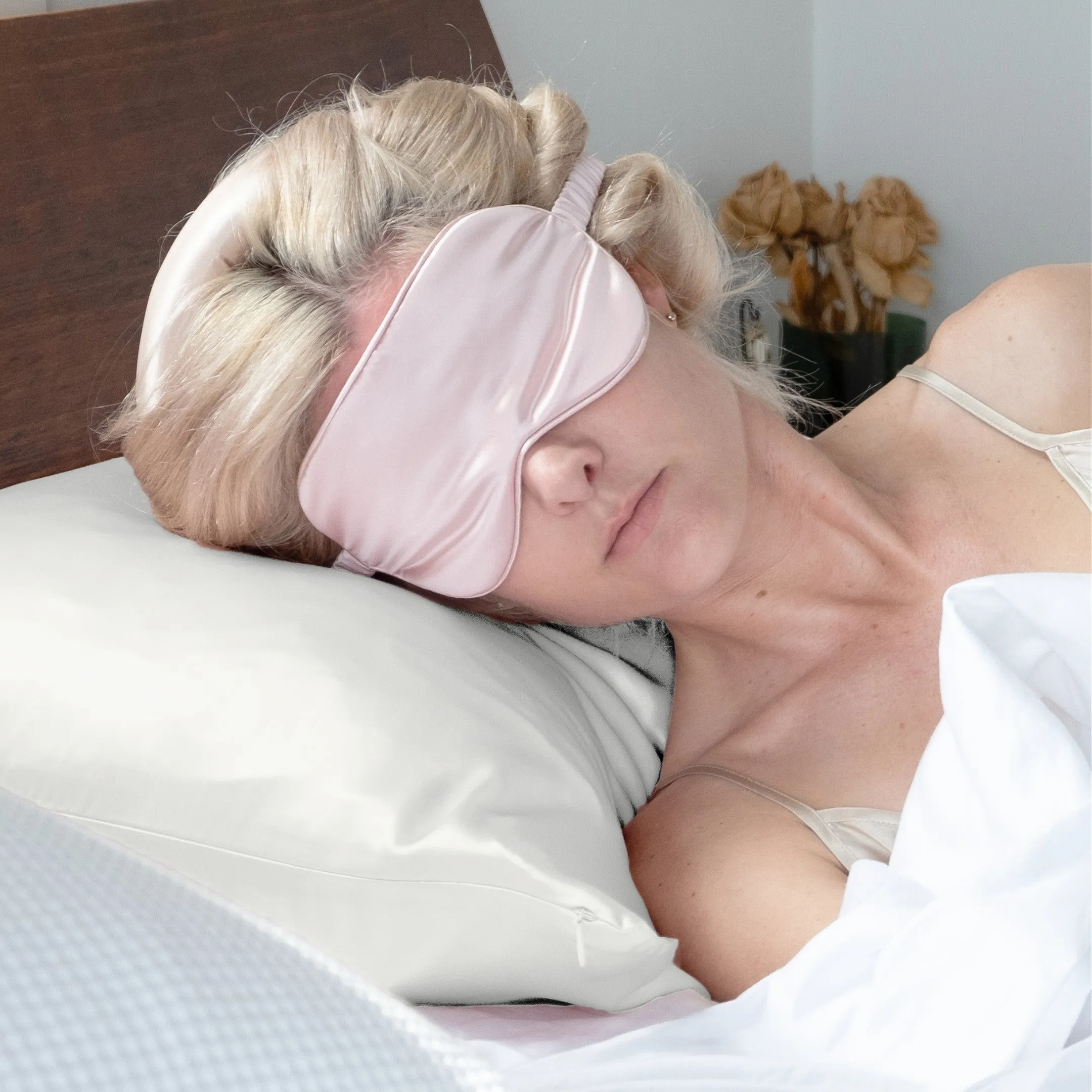 Ivory White Silk Pillowcase - King - Zip Closure