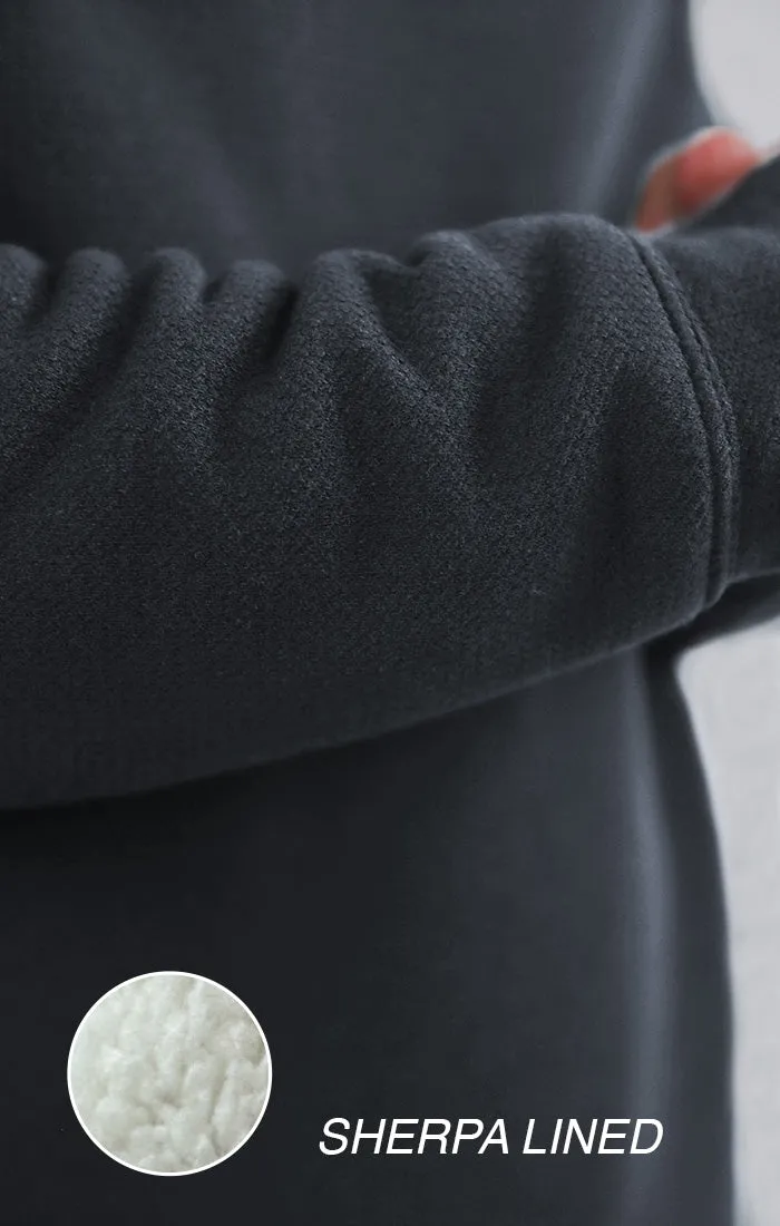 Kent Recycled Jacquard Sherpa Lined Crewneck