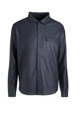 Long-sleeved shirt made of wool flannel jersey