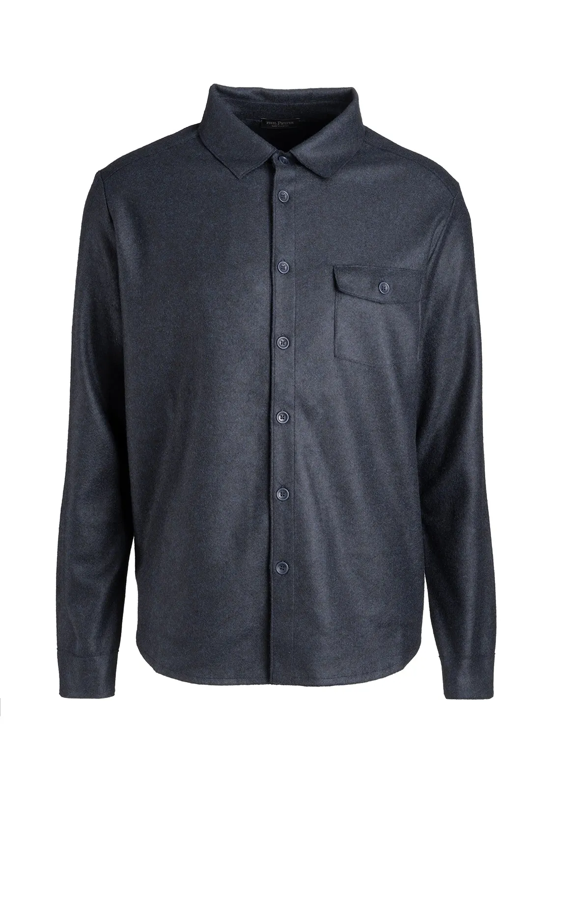 Long-sleeved shirt made of wool flannel jersey
