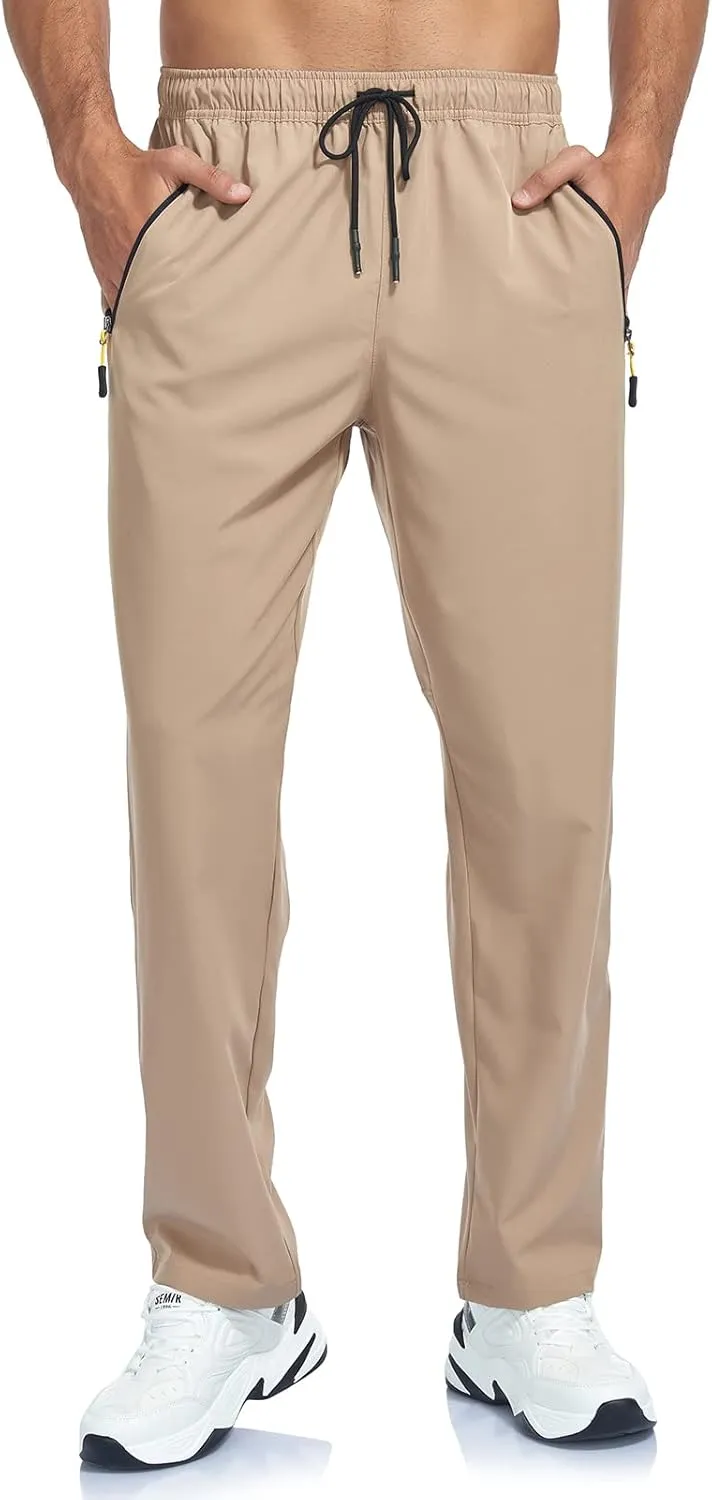 Men's Lightweight Hiking Pants Breathable Quick Dry Fit Waterproof Camping Fishing Running Athletic Active Jogger Pant