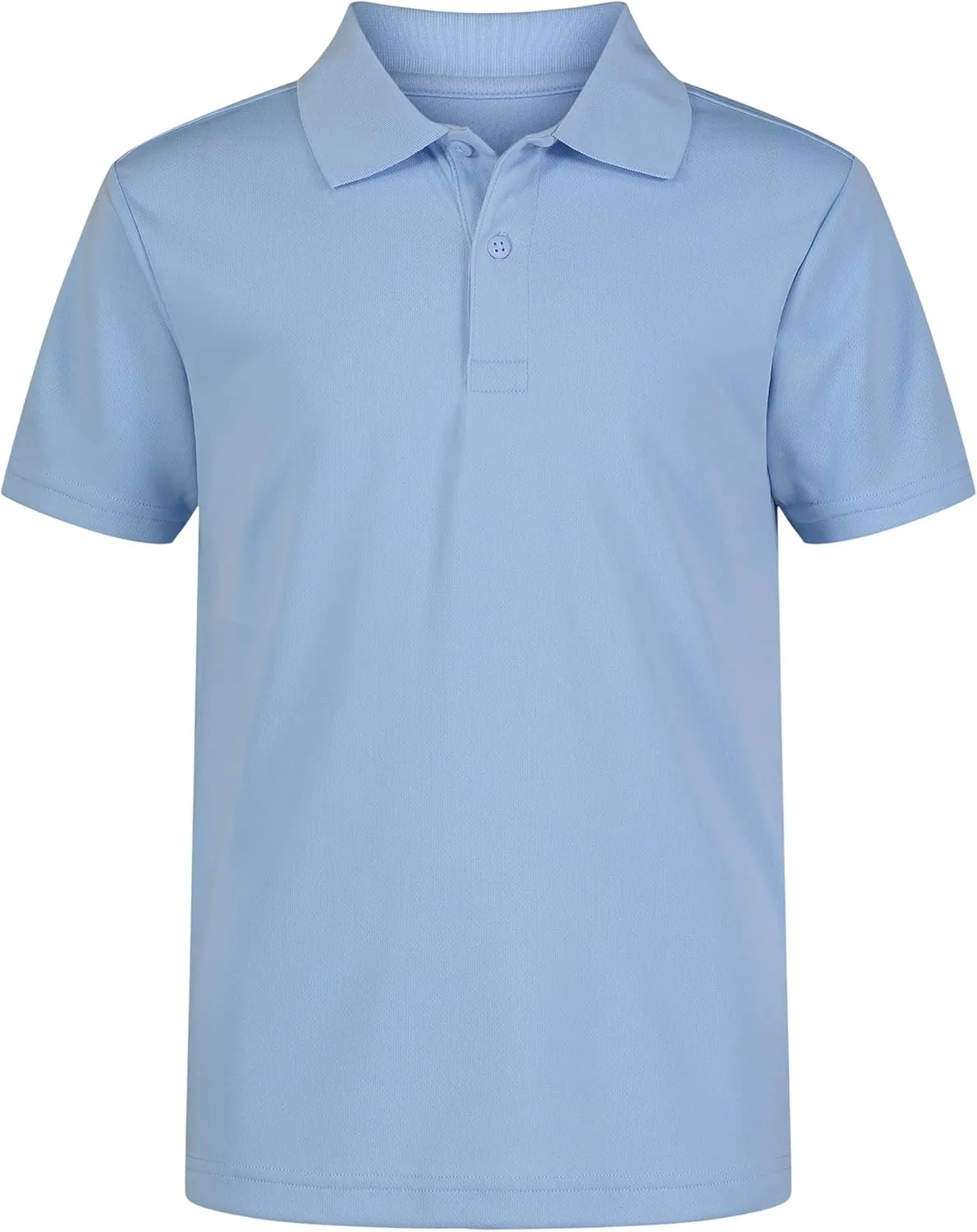 Nautica Boys' School Uniform Short Sleeve Polo Shirt, Button Closure, Moisture Wicking Performance Material