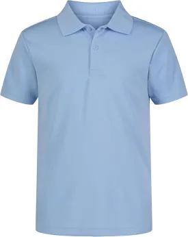 Nautica Boys' School Uniform Short Sleeve Polo Shirt, Button Closure, Moisture Wicking Performance Material