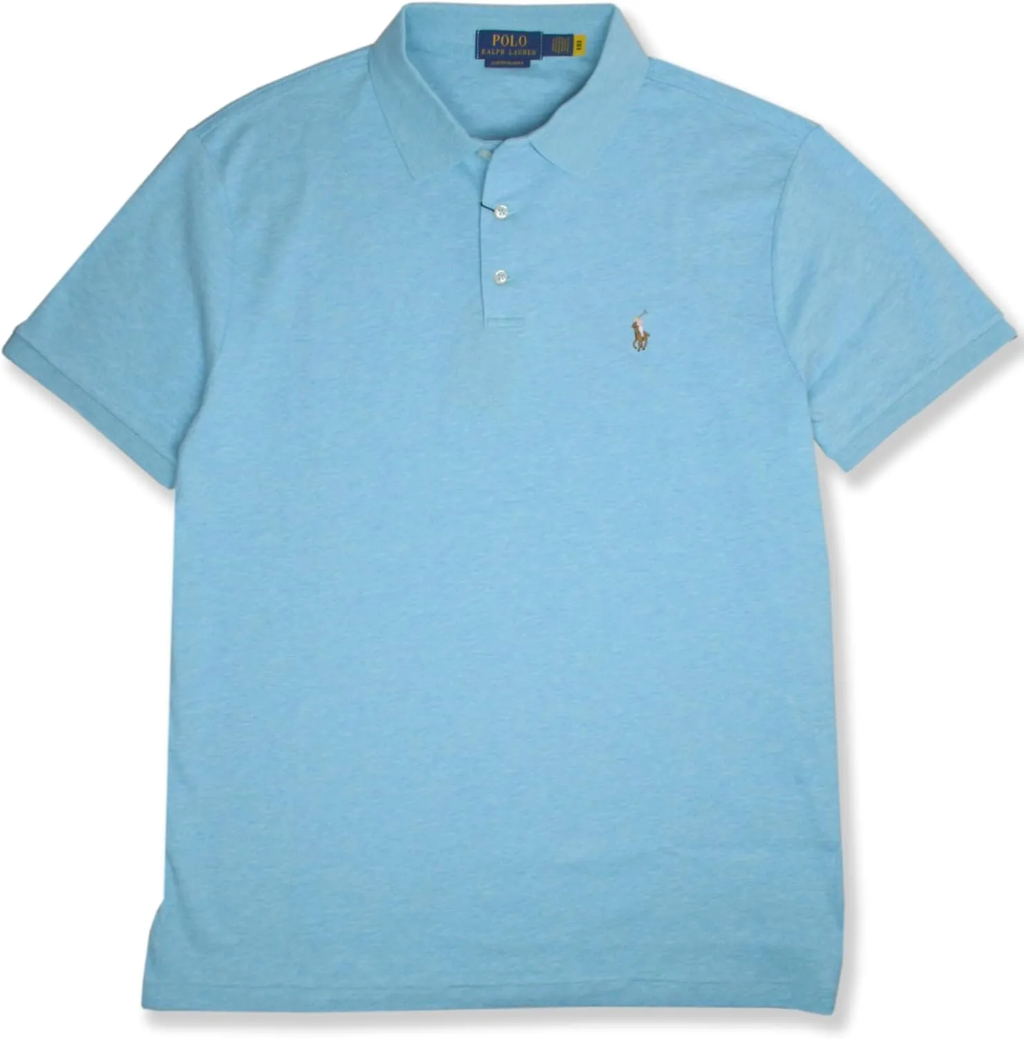 POLO RALPH LAUREN Mens Custom Slim Fit Soft Interlock Cotton Three Button Polo Shirt,