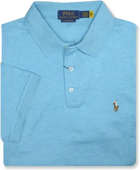 POLO RALPH LAUREN Mens Custom Slim Fit Soft Interlock Cotton Three Button Polo Shirt,