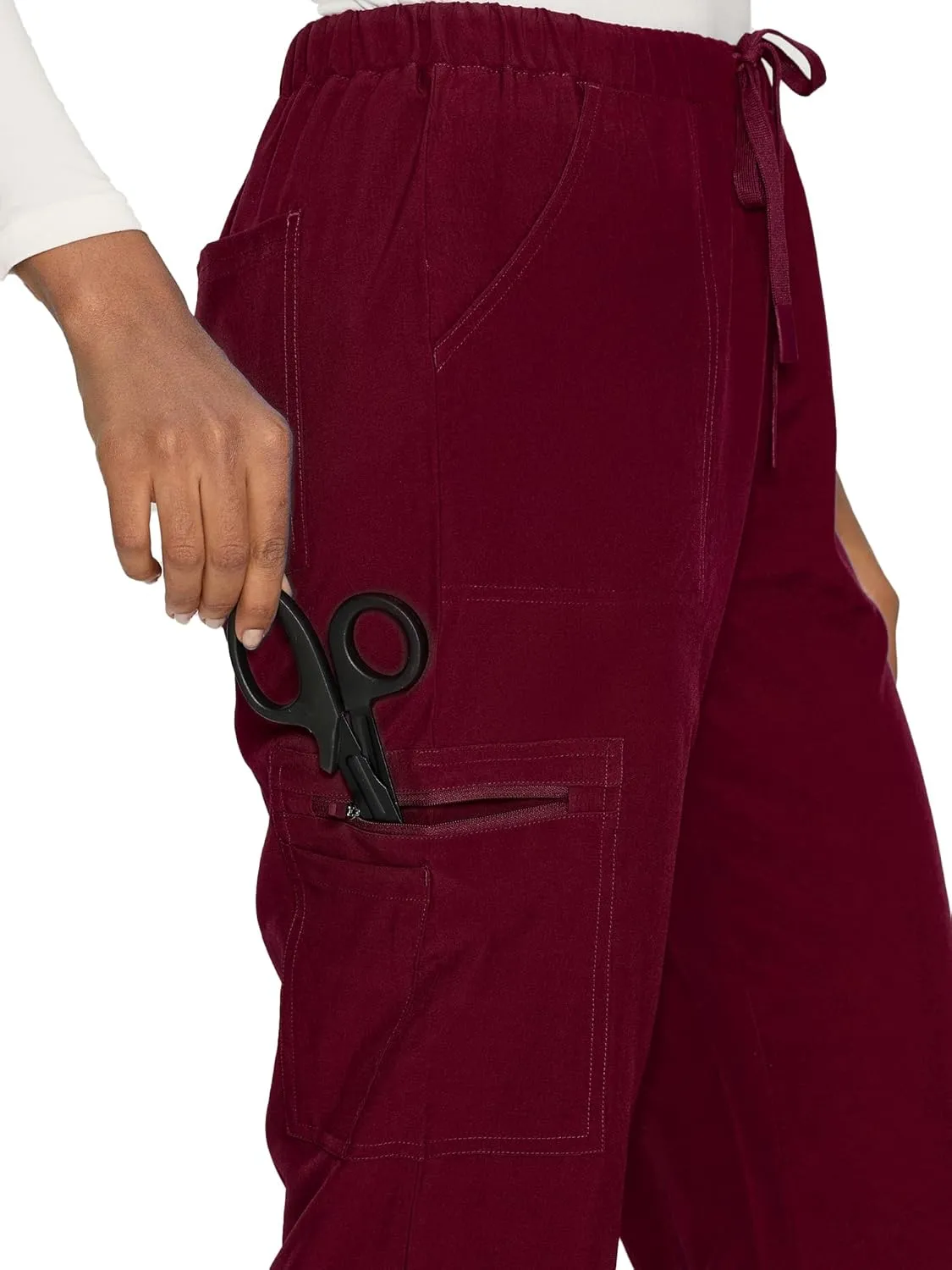 Scrub Pants for Women - Soft Stretch, Cargo Pants Scrubs with 8 Pockets