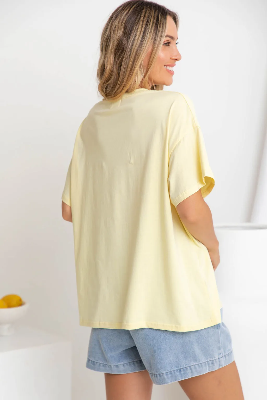 Summer Relaxed-Fit Graphic Tee - Yellow