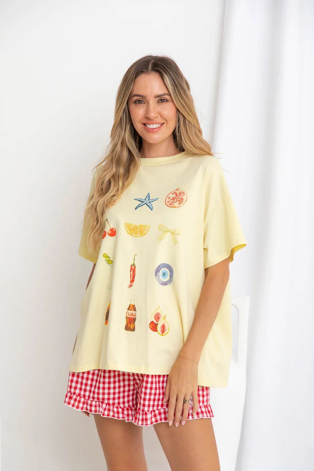 Summer Relaxed-Fit Graphic Tee - Yellow