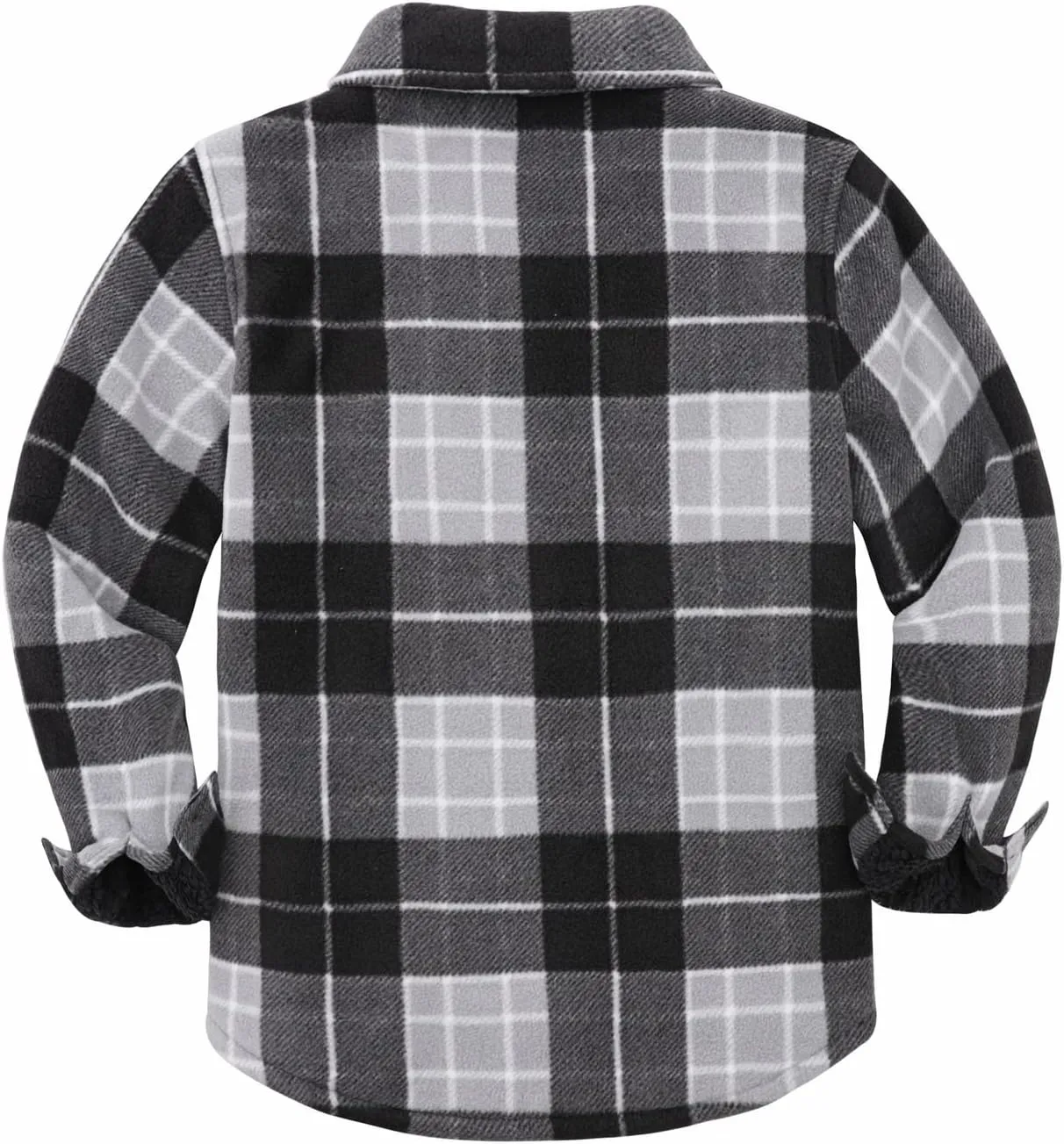 ThCreasa Boys Warm Sherpa Lined Buffalo Plaid Fleece Button Down Shirt Jacket
