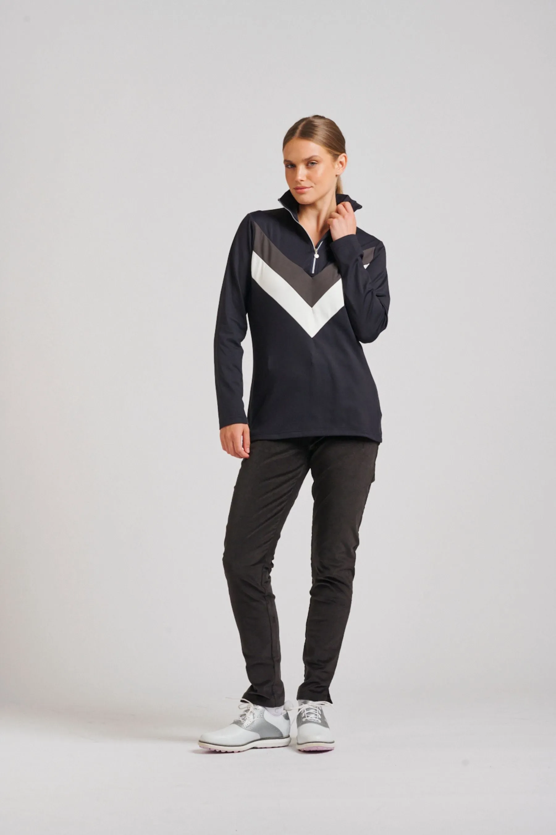 The Cathedral Half Zip Top | Navy Combo