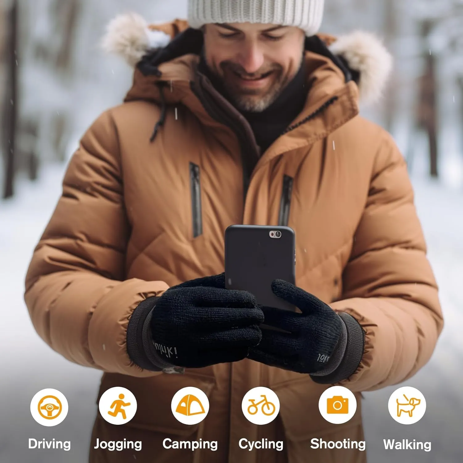Touchscreen Merino Wool Gloves Warm for Men and Women Cold Weather Winter Glove