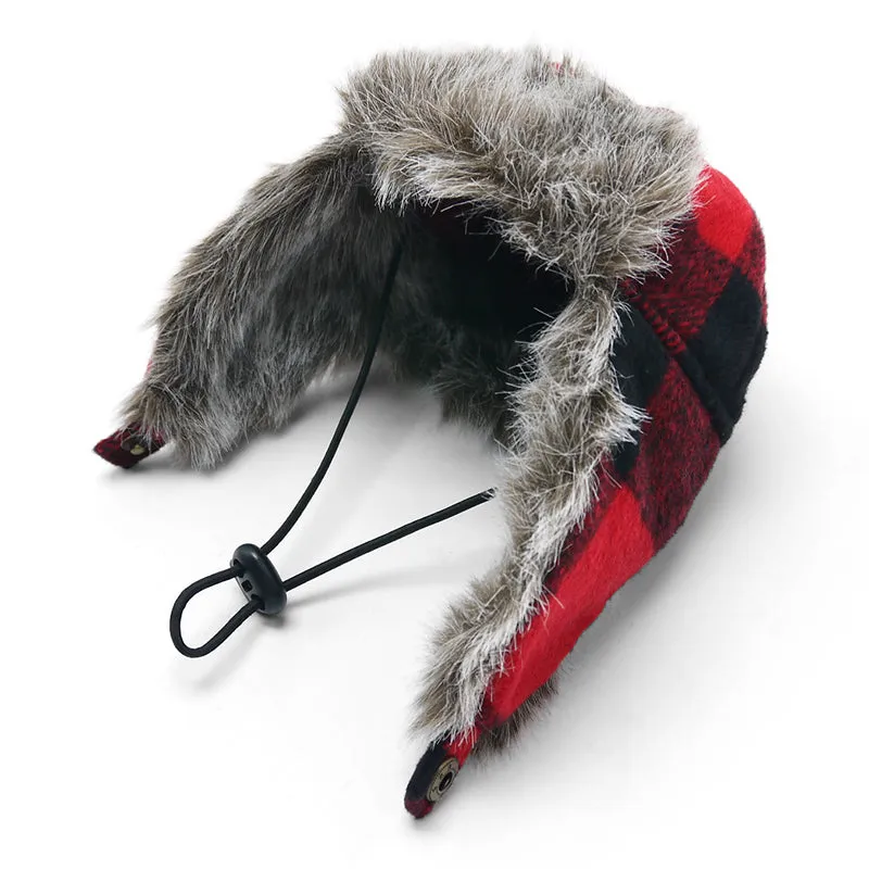 Trapper Plaid Dog Hat