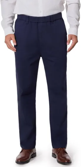 voeeron Mens Elastic Waist Pants Relaxed Fit Casual Pant for Seniors Stretch Fabric