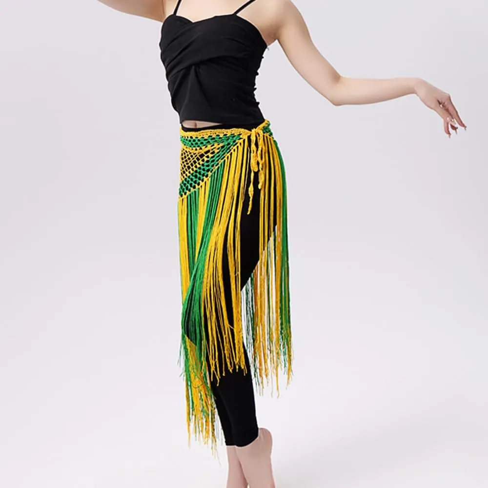 Women's Belly Dance Long Tassels Triangle Hip Scarf Festival Costume