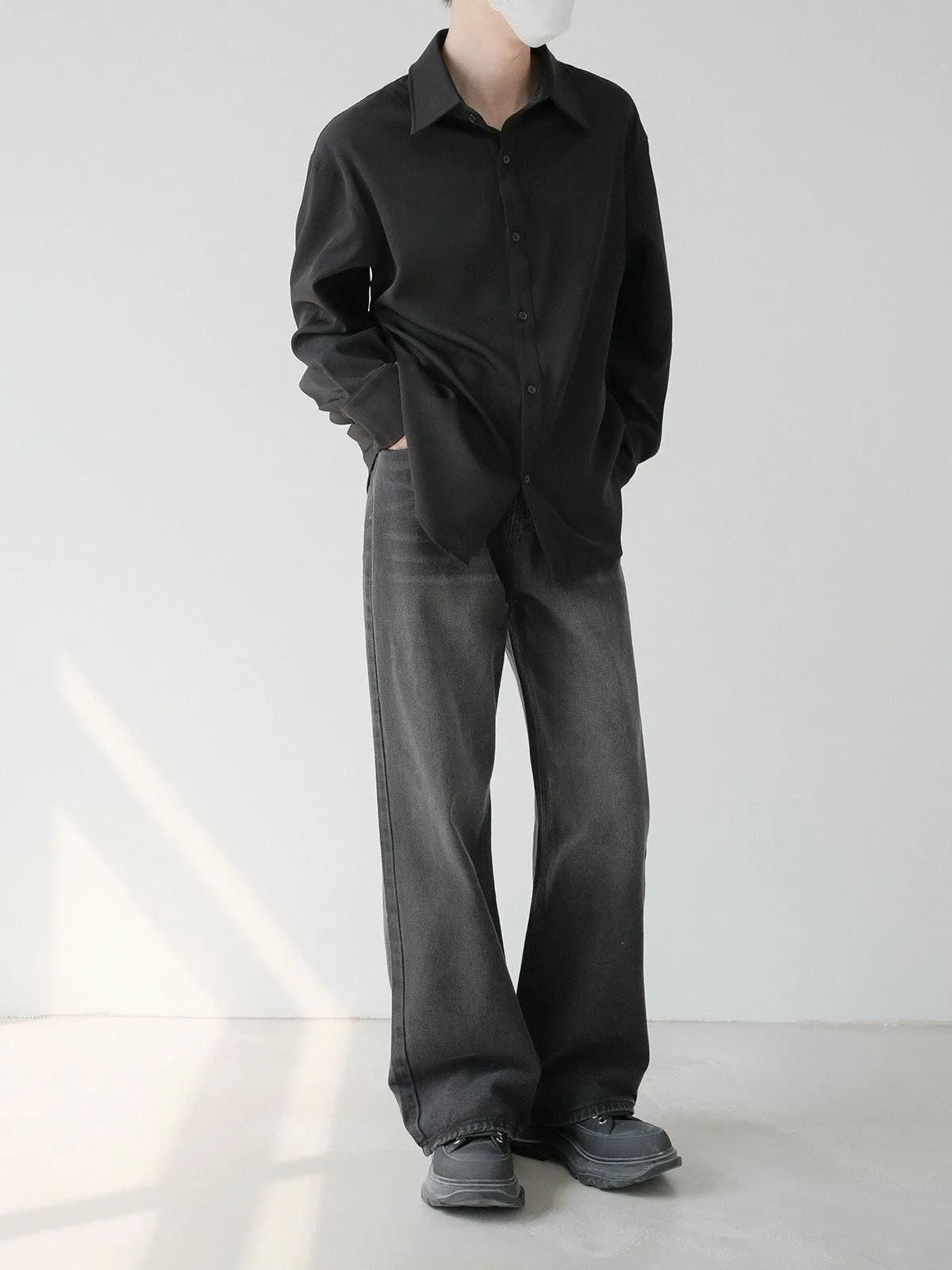 Zhou Plain Color Relaxed Fit Shirt