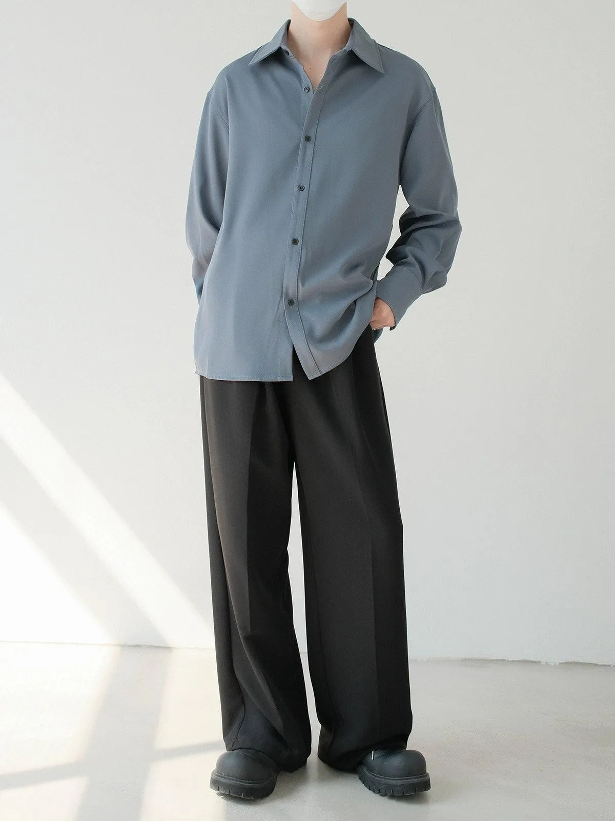 Zhou Plain Color Relaxed Fit Shirt